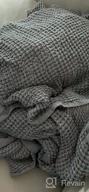 img 1 attached to Bobor Bamboo Waffle Pattern Weave Cooling Blanket - Soft And Lightweight Summer Blanket For A Cool Night'S Sleep, Ideal Home Decor For Couch And Bed (59"X79", Dark Grey) review by James Hounds