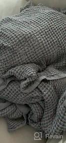img 8 attached to Bobor Bamboo Waffle Pattern Weave Cooling Blanket - Soft And Lightweight Summer Blanket For A Cool Night'S Sleep, Ideal Home Decor For Couch And Bed (59"X79", Dark Grey)