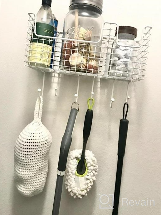 img 1 attached to Farmhouse Style Wall Storage And Organization Solution With Hooks And Basket - Bronze Finish review by Nataly Collins