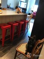 img 1 attached to UrbanMod 24 Inch Metal Barstool Set Of 4 – Counter Height Backless Stools For Kitchen Island, Breakfast, Outdoors, Pubs, Restaurants, Homes & Patios – Stackable Heavy Duty Modern Industrial Red review by Jacob Leon