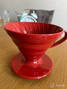 img 5 attached to 🍵 Набор Hario V60 для заваривания через фильтр: керамический дрейпер, стеклянный сосуд, совочек и фильтры - размер 02, белый.