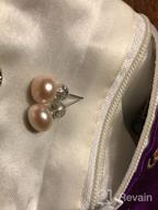 img 1 attached to Pearl Stud Earrings: Freshwater Cultured, Flat 925 Silver for Women and Girls - Optimal Choice review by Joyce Jones