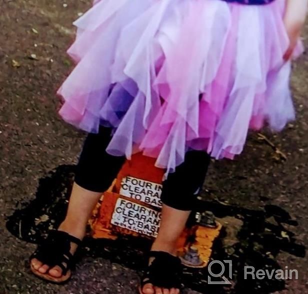 img 1 attached to Add A Splash Of Colors To Your Little Girl'S Wardrobe With DXTON Rainbow Flower Tulle Skirt review by Leslie Whitehorn