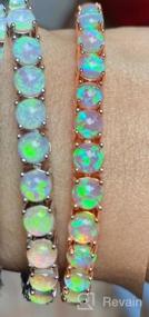 img 5 attached to Stylish CiNily Women'S Opal Tennis Bracelet - Adjustable Silver Plating With Opulent Opal Stone - Ideal Fashion Jewelry Gift Available In Sterling Silver, Rose And Yellow Gold Plating