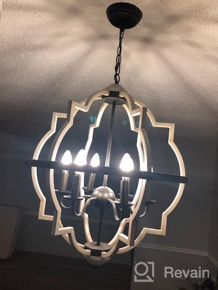 img 1 attached to Rustic Orb Chandelier With Adjustable Height - TZOE 4-Light Metal Vintage Chandelier For Dining Room, Living Room, And Kitchen review by Scott Holland