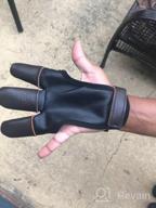 img 1 attached to KESHES Archery Glove Finger Tab: Leather Gloves For Recurve & Compound Bow, Three Finger Guard For Men Women & Youth review by Nathan Kumar