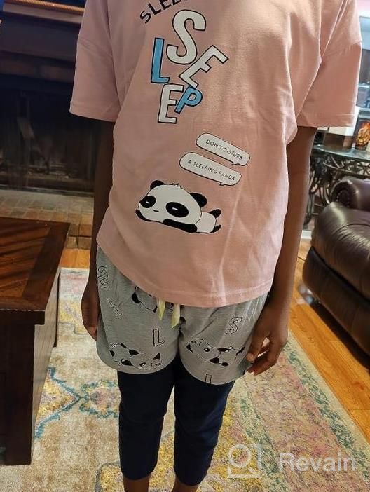 img 1 attached to Adorable 2-Piece Pajama Set For Girls Featuring Cute Sleepy Panda Cartoon Design By Vopmocld review by Lisa Ramirez