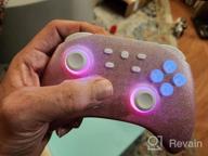img 1 attached to Mytrix Pro Controller For Nintendo Switch/OLED/Lite Steam Deck With Turbo, Motion, Vibration, Wake-Up And RGB Lighting - Gradient Pink Wireless Gaming Genshin Impact review by Ron Patel
