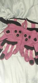 img 6 attached to Women'S Pink Leather Motorcycle Gloves With Carbon Fiber Knuckles And Touch Screen Technology - Size Large By INBIKE