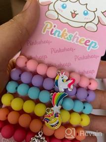 img 6 attached to PinkSheep Unicorn Beads Bracelet Set for Girls: Rainbow, Monsters, Sunflowers, 🦄 Hearts, Meteors, Friendship & Charm Bracelets - 6PC Perfect Gift for BFFs!