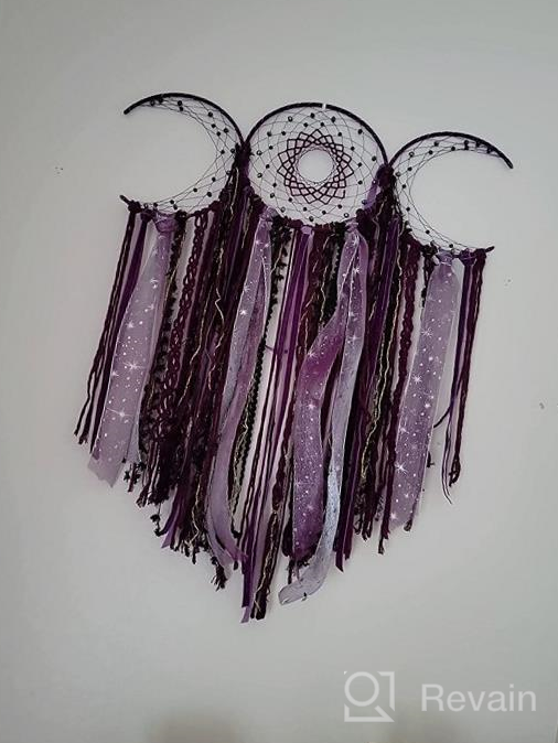 img 1 attached to ANROYE Triple Moon Goddess Macrame Wall Hanging, Large Crescent Moon Dream Catcher, Handmade Boho Art, Unique Bohemian Hippie Woven Pagan Wall Decor for Bedroom Nursery Bathroom Dorm Decoration Gift review by Dan Olsen