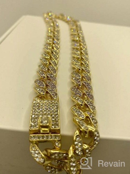 img 1 attached to Gold/Silver Cuban Link Dog Collar Metal Chain For Dogs & Cats 8-28 Inches Long Jewelry Pet Accessory review by Ickey Case