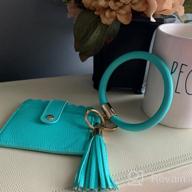 img 1 attached to Stylish Portable Wristlet Bracelet Bangle Wallet Keychain - Large Round Circle Handy For Keys, Cards & More! review by Mike Gruwell