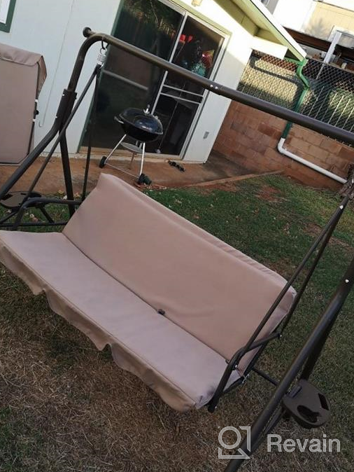 img 1 attached to Enjoy The Outdoors In Style: GOLDSUN Durable 2-Seat Swing With Weather-Resistant Canopy And Removable Cushion review by Todd Amarsingh