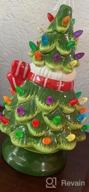 img 1 attached to Ceramic Snowman Christmas Tree - Pre-Lit Battery Operated Vintage Tabletop Ornament With 50 Multicolored Lights - Fun And Festive Xmas Indoor Decoration For Desk, Centerpiece, Or Tabletop review by Prince Aguirre