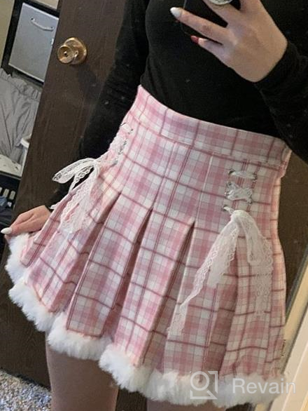 img 1 attached to 👗 Stand out with the Paloli Pink High Waisted Pleated Plaid Skirt - Perfect for Girls! review by Mary Maybank