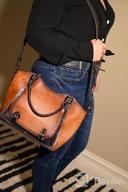 img 1 attached to Retro Leather Top Handle Satchel Bag: Stylish Women'S Handbags By Iswee Designers review by Barbara Goodwin