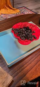 img 6 attached to Modern Navy Blue Round Tray - MAONAME 13 Serving Tray For Coffee Table, Ottoman & Bathroom Decor