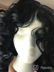 img 7 attached to Kinky Curly Wig For Black Women - Heat Resistant Synthetic Hair With Bangs & Accessories | ELIM Z014