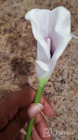 img 8 attached to 20Pcs Lifelike Artificial Calla Lily Flowers Purple For DIY Bridal Bouquet Centerpieces - Veryhome Home Decor (Purple White)