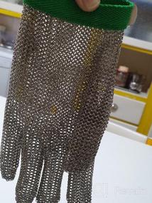 img 7 attached to ThreeH Steel Mesh Safety Gloves For Kitchen, Oyster Shucking, Meat Cutting And Wood Carving - GL08 L