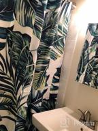 img 1 attached to Artistic Botanical Green Leaves Shower Curtain Set With Hooks - Tropical Palm Print On White Background - 72" X 72" Fabric Bathroom Curtain For Stunning Décor review by Jared Barit