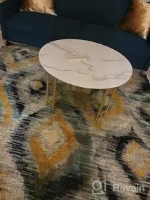 img 5 attached to YITAHOME Round Coffee Table With Storage,White Marble Tabletop And Gold Circle Coffee Table,Sofa Center Table For Dining Room,2-Tier Modern Center Coffee Table For Living Room With Gold Sturdy Frame