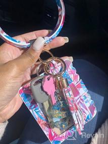 img 8 attached to Coolcos Portable Wristlet Bracelet Bangle Wallet Keychain Large Round Circle Handy Wrist Keys Card Holder Keyrings