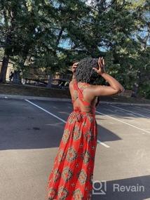 img 8 attached to Boho African Chic: женское плиссированное макси-платье Vimoisa с цветочным принтом и многосторонним V-образным вырезом