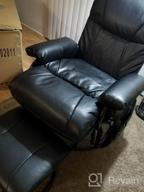 img 1 attached to JIASTING Red-Brown Faux Leather Recliner Chair With Ottoman - 360 Degree Rotation Glider Chair For Leisure And Relaxation In Living Room Furniture review by Bryan Finken