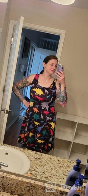 img 1 attached to Printed Sleeveless Sundress For Women: Casual A-Line Midi Dress With Scoop Neck By Fanient review by Noah Warneking