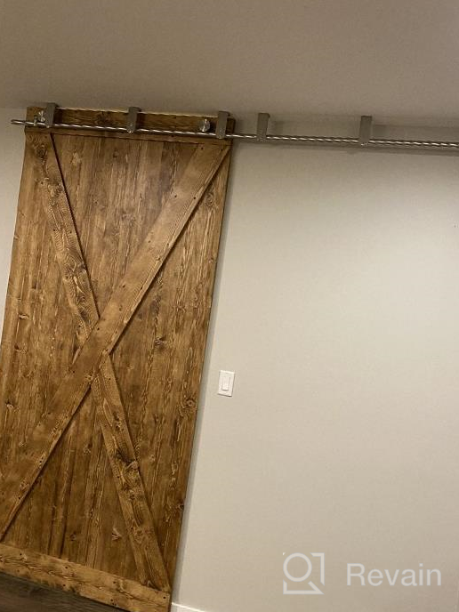 img 1 attached to 6FT Flat Stainless Steel Ceiling Mount Sliding Barn Door Hardware Kit By DIYHD review by Michael Santos