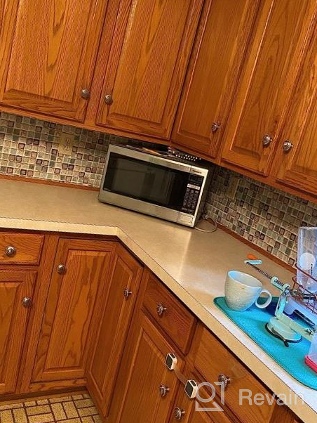 img 1 attached to Removable Self-Adhesive Matte Wallpaper For Kitchen And Bathroom - Abyssaly Mosaic Paper Peel And Stick Wallpaper In Blue - Ideal For Counters And Shelves - Size: 15.7" X 78.7 review by Carlos Block