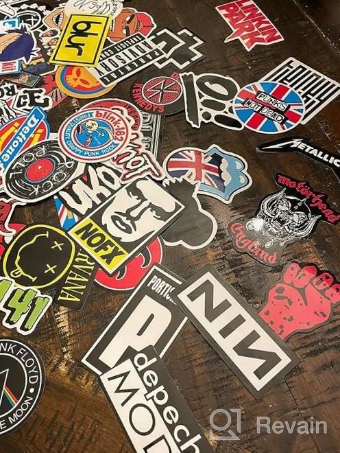 img 1 attached to 100PCS Rock And Roll Music Stickers Pack - Vinyl Waterproof Decals For Electric Guitar, Bass, Drum, Laptop, Skateboard, Motorcycle - Cool Sticker Set Featuring Top Punk Rock Bands - CHNLML Brand review by Joseph Rasmussen