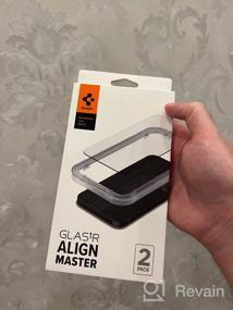 img 5 attached to Защитное стекло Spigen Tempered Glass для iPhone 13 Pro Max - полноэкранная защита [Glas.tR AlignMaster] - 2 штуки