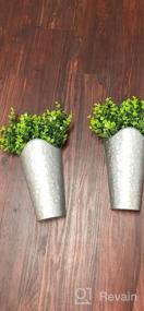 img 5 attached to Dahey 2 Pack Galvanized Metal Wall Planter With Artificial Eucalyptus Farmhouse Decor Hanging Wall Vase Planters Flowers Holder For Country Rustic Home Wall Decor,Silver