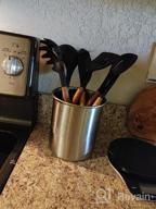 img 1 attached to Deedro Black Silicone Kitchen Utensils Set - 7 Piece Cooking Utensils Set With Natural Acacia Wood Handles, High Heat Resistant Kitchen Gadgets And Tools Set For Improved SEO review by Michael Jameson