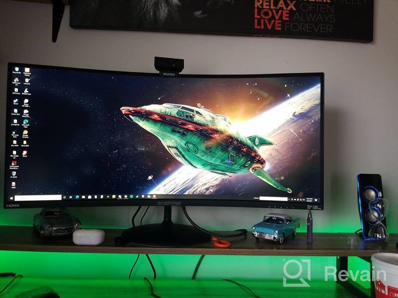 img 1 attached to 🖥️ Sceptre E345B-QUT168: UltraWide 3440x1440 Monitor with Built-In Speakers, Flicker-Free Technology, Blue Light Filter, Frameless Design, HD IPS Display review by Julian Sheppard