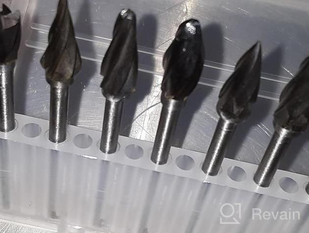 img 1 attached to 8PC Carbide Burr Set 1/4" Shank, Tungsten Double Cut Rotary Die Grinder Bits - Cutting Burrs For Milwaukee, Dewalt And Die Grinder Accessories - Wood Carving Metal Working - Free Screw Extractor Kit review by Jaleel Pruitt