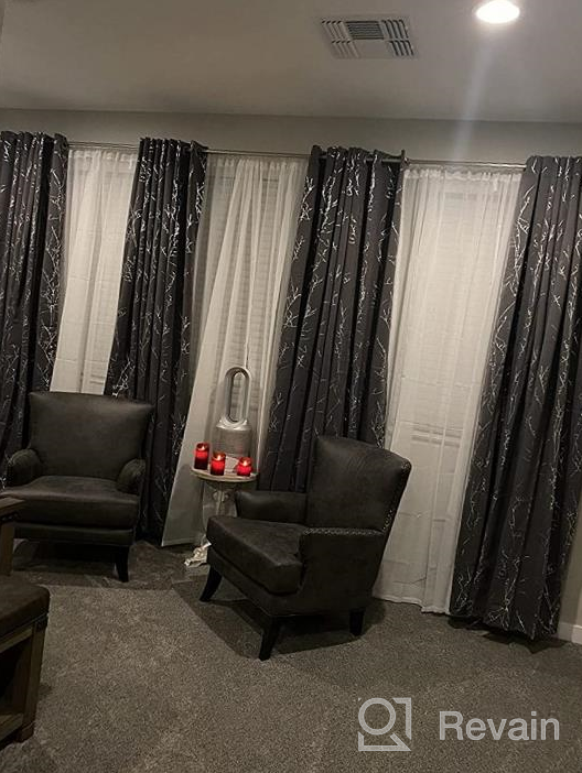 img 1 attached to H.VERSAILTEX Blackout Curtains For Bedroom Foil Print Twig Tree Branch Thermal Insulated Grommet Curtain Drapes Light Blocking Thick Soft Window Curtains For Living 52 X 63 Inch Stone 2 Panels review by Maria Hase