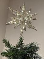 img 1 attached to 🌟 Lewondr Silver Christmas Star Tree Topper with Lights - Battery Powered Bethlehem Star Lighted Xmas Tree Ornament for Indoor Holiday review by Isaac Logan