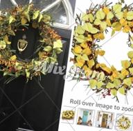 картинка 1 прикреплена к отзыву 18 Inch Fall Artificial Berry Wreath With Yellow And Red Stems For Thanksgiving Decoration - Lvydec Autumn Door Wall Window Fireplace Decor от John Graves