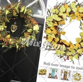 img 7 attached to 18 Inch Fall Artificial Berry Wreath With Yellow And Red Stems For Thanksgiving Decoration - Lvydec Autumn Door Wall Window Fireplace Decor