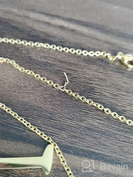 img 1 attached to 📿 Women's 18K Gold Plated Sideways Large Initial Necklace - Stainless Steel Monogram Necklace A-Z Name, Alphabet Letter Necklace for Girls - Trendy Slanted Initial Jewelry for Better SEO review by Richie Kotun