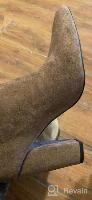 img 1 attached to Womens Mid-Calf Suede Boots With Slouchy Style, High Heel, Chunky Block And Slip-On Design, Perfect For Winter - Pointed Toe review by Ashley Sexton
