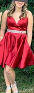 img 1 attached to Stylish Satin Spaghetti Straps Short Prom Dress With Beaded V-Neck – Perfect For Evening Parties & Homecoming – Yexinbridal review by Kevin Young