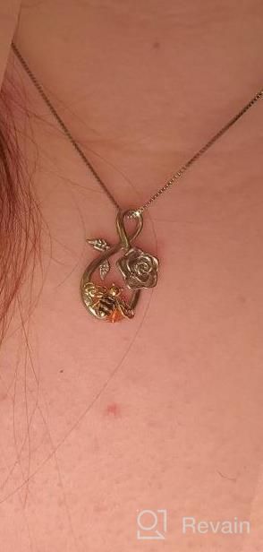 img 1 attached to Sterling Silver Infinity Love Bee Pendant Necklace With Rose Flower Jewelry Gift For Women Teens review by Jeremy Rodriguez