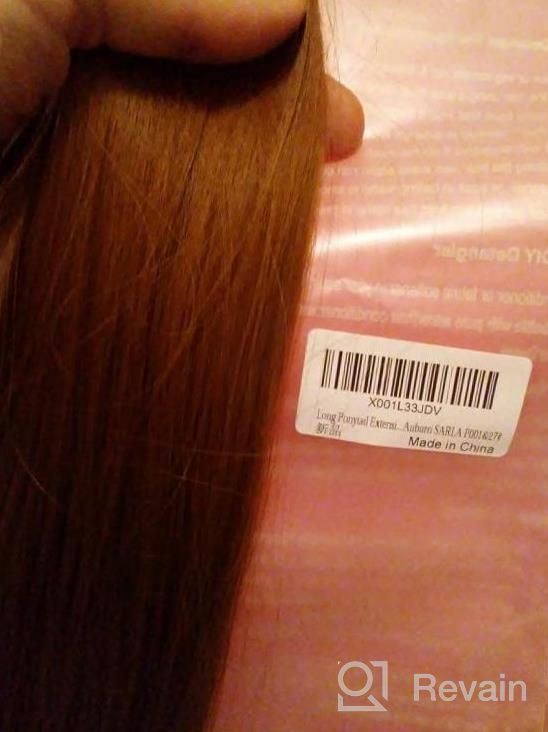 img 1 attached to 24 Inch SARLA Dirty Blonde Ponytail Hair Extension - Straight Synthetic Wrap Around For Women And Girls review by Norman Costello