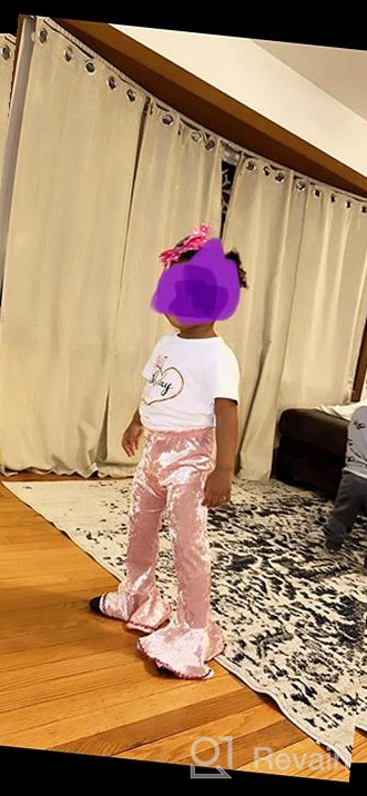 img 1 attached to 👖 HOOLCHEAN Baby Girls Spun Velvet Bell Bottoms Pants with Stretch and Shiny Ruffle Leggings – Toddler Fashion review by Julie Beaird