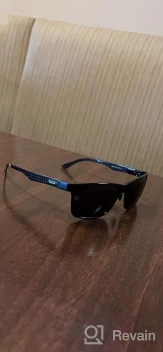 img 1 attached to Carbon Fiber Polarized Sunglasses For Men With UV Protection: Stylish And Functional Shades For Golfing And Fishing review by Jason Bolden